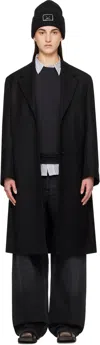 Acne Studios Black Single-breasted Wool Coat In 900 Black