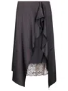 Acne Studios Asymmetric Midi Skirt In Black