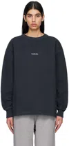 Acne Studios Black Cotton Jersey Crewneck Sweatshirt Women In Black