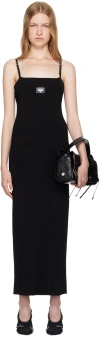 Acne Studios Strap Logo Dress In 900 Black