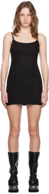 Acne Studios Buckle-strap Mini Dress In 900 Black