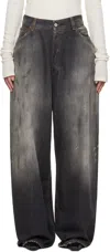 Acne Studios Black Super Baggy Fit 2023f Jeans In 900 Black