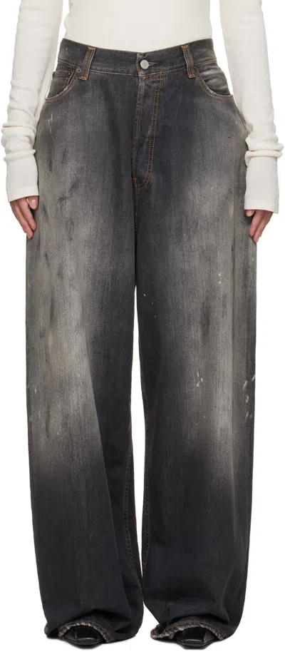 Acne Studios Black Super Baggy Fit 2023f Jeans In 900 Black