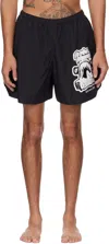 Acne Studios Graphic-print Swim Shorts In 900 Black