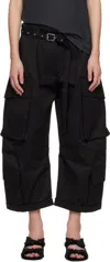 Acne Studios Belt-detail Cargo Trousers In Black
