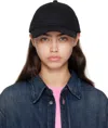 Acne Studios Black Twill Logo Cap In Neutral