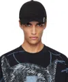 Acne Studios Black Twill Logo Cap In 900 Black