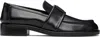 Acne Studios Black Vintage Leather Loafers In Black