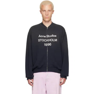 Acne Studios Black Washed Zip-up Cardigan