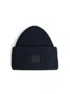 Acne Studios Black Wool Blend Beanie In Blue