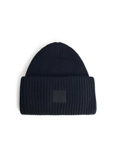 ACNE STUDIOS ACNE STUDIOS BLACK WOOL BLEND BEANIE