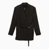 ACNE STUDIOS ACNE STUDIOS BLACK WOOL BLEND JACKET WITH BELT