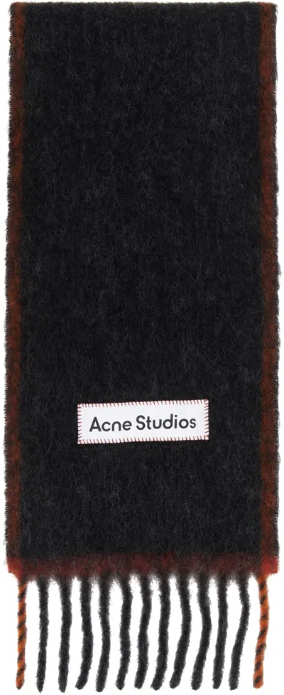 Acne Studios Black Wool Mohair Narrow Scarf