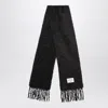 Acne Studios Black Wool Scarf With Logo In Black