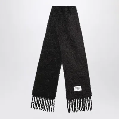 ACNE STUDIOS ACNE STUDIOS BLACK WOOL SCARF WITH LOGO