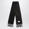 Acne Studios Logo Patch Mohair-blend Scarf In Brown