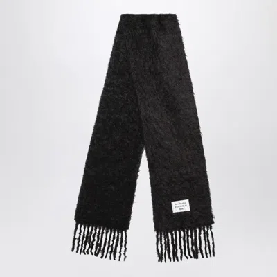 ACNE STUDIOS BLACK WOOL SCARF WITH LOGO