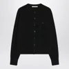 Acne Studios Ribbed Cuffs And Hem Yak Wool Cardigan In Black