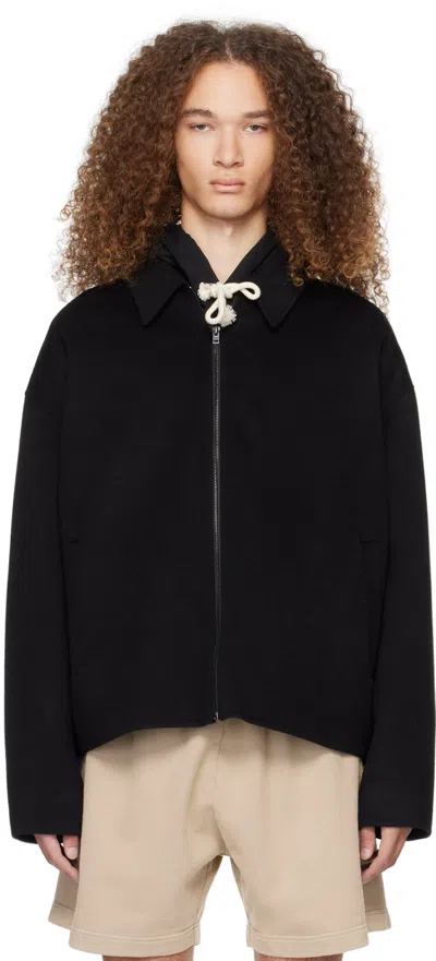 Acne Studios Black Zip Jacket In 900 Black
