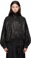 Acne Studios Zip-up Leather Jacket In Black