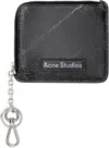 Acne Studios Black Zip Leather Wallet In 900 Black