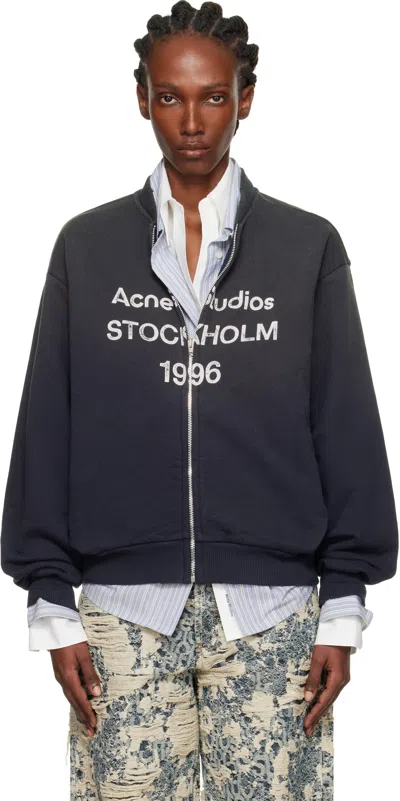 Acne Studios Black Zip Logo Sweatshirt