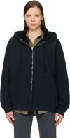 Acne Studios Black Zipped Hoodie In Black