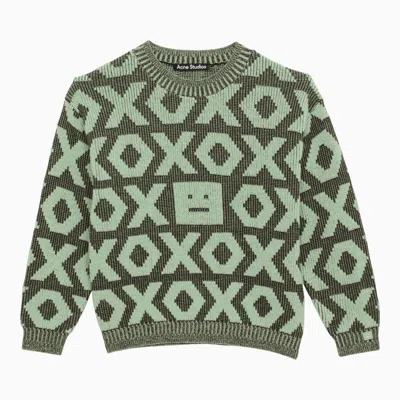 Acne Studios Black/green Jacquard Knit
