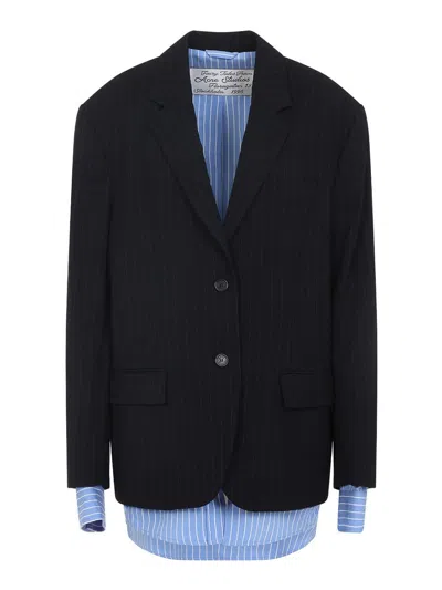 Acne Studios Viscose Blazer In Blue