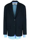 Acne Studios Blazer In Black Viscose In Blue