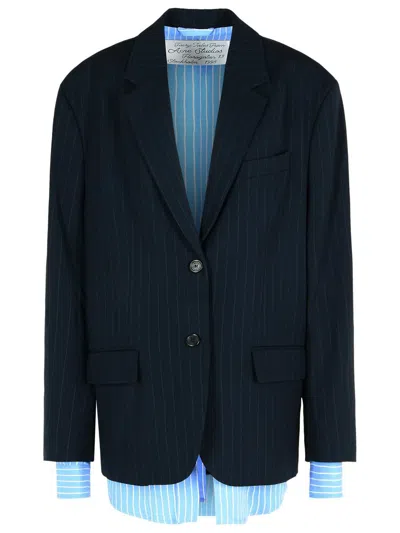 Acne Studios Blazer In Black Viscose In Blue