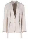 Acne Studios Tailored Cupro Blazer Single Breasted In White