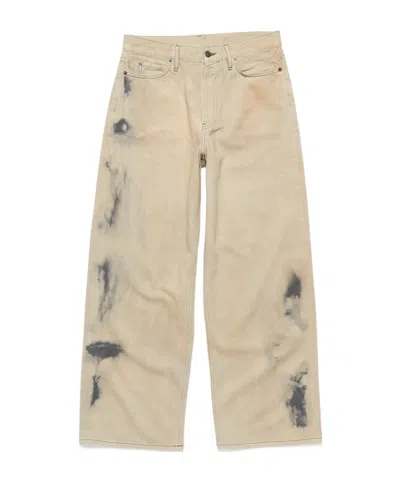 Acne Studios Bleached-effect Wide-leg Jeans In Nude