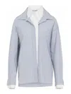 Acne Studios Womens Blue White Layered Striped Cotton-poplin Shirt In Blue