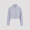 Acne Studios Blue & White Jacquard Pinstripe Shirt In Blue