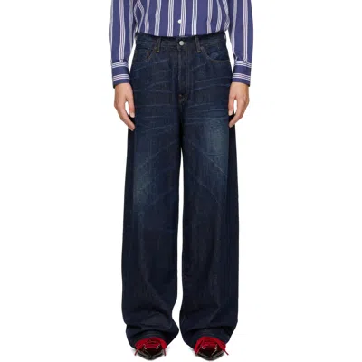 Acne Studios Blue 1981 Loose Fit Jeans In 838 Dark Blue