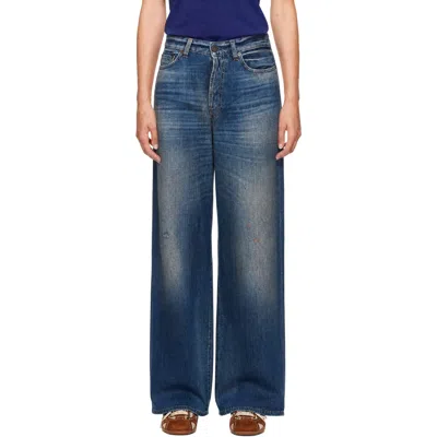 Acne Studios Blue 1981 Loose Fit Jeans In 863 Mid Blue