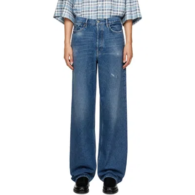 Acne Studios Blue 1981 Loose Fit Jeans In Auz Mid Blue