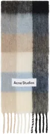 Acne Studios Checked Alpaca And Wool-blend Scarf In Dib Blue/beige/black
