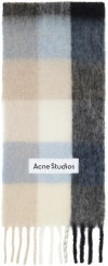 Acne Studios Alpaca Blend Scarf In Dib Blue/beige/black