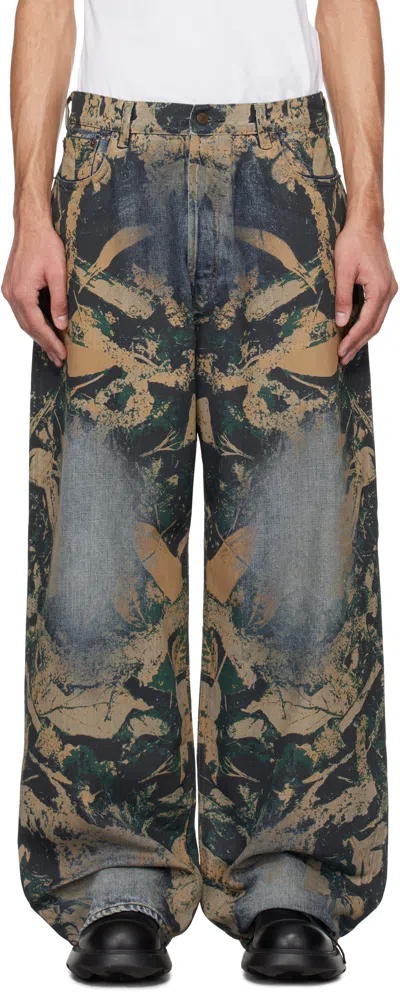ACNE STUDIOS BLUE & BROWN SUPER BAGGY FIT 2023 JEANS