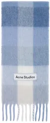 Acne Studios Fringed Scarf Scarves And Foulards Light Blue In Multi