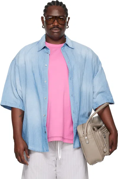 Acne Studios Blue Back Print Shirt