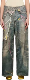 Acne Studios Blue Baggy Fit 1981f Jeans In 863 Mid Blue