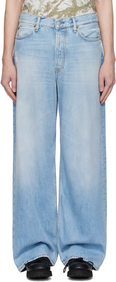 Acne Studios Blue Baggy Fit 1981m Jeans In 228 Light Blue