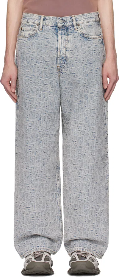 ACNE STUDIOS BLUE BAGGY FIT 1981M MONOGRAM JEANS