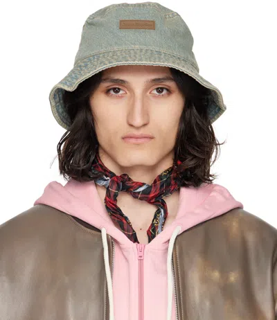 ACNE STUDIOS BLUE BRIMMO DELTA DENIM BUCKET HAT