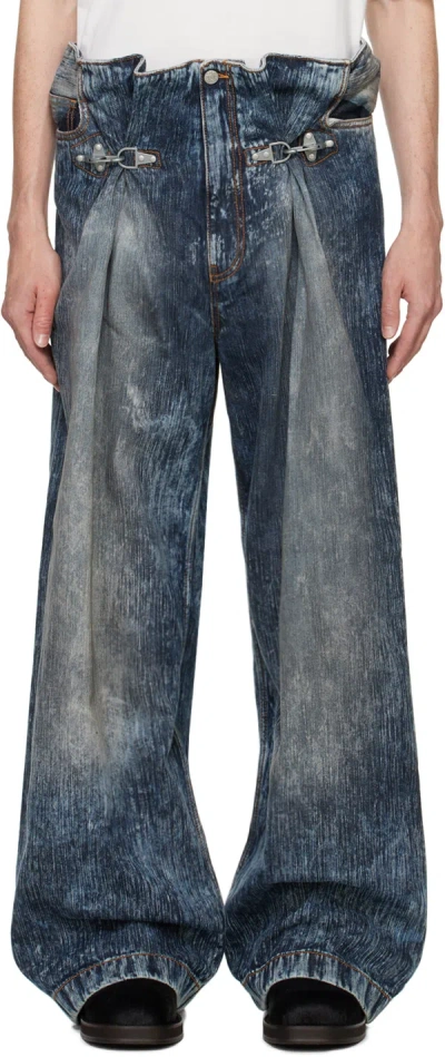 Acne Studios Blue Buckle Jeans In Aa7 Stone Grey