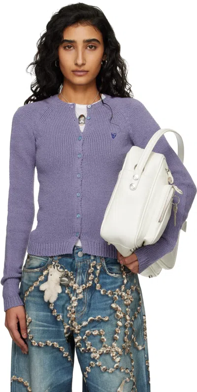 Acne Studios Blue Button-up Cardigan In Purple