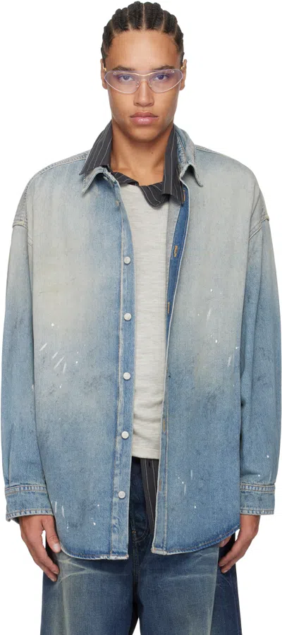 Acne Studios Blue Button-up Denim Shirt In 228 Light Blue